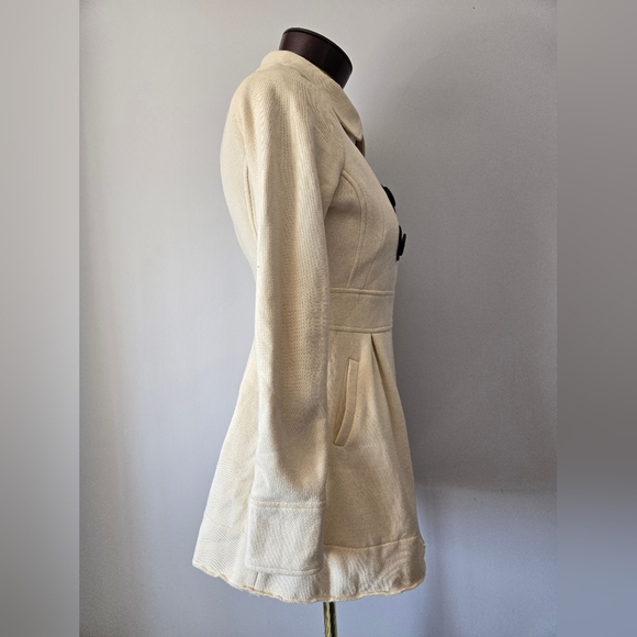 Knitted Dove -Anthropologie Cream Cotton Sweater Jacket, Oversized Buttons. Sm - Picture 4 of 14